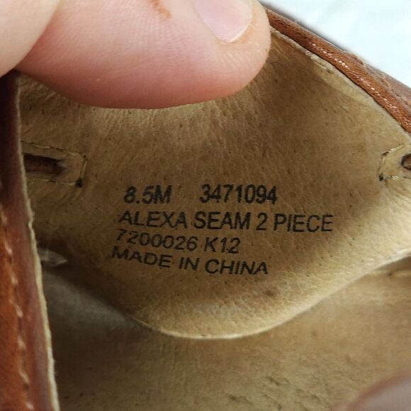 Frye Women’s Alex Seam 2 Sandals US 8,5M Brown Leather Platform Wedge Sandals - Picture 12 of 14